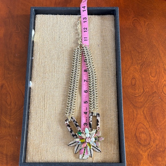 Stella & Dot Belle Statement Tortoise Necklace with Multicolor Crystal Pendant - Picture 8 of 9